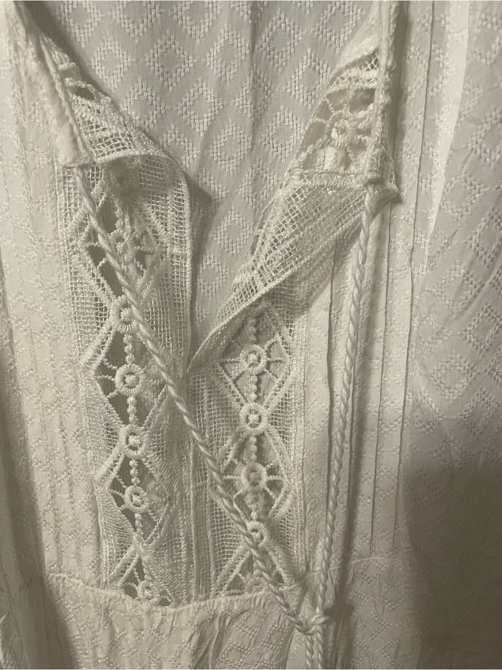 Knox Rose White Lace-Trim Tiered Mini Dress - Picture 3 of 14